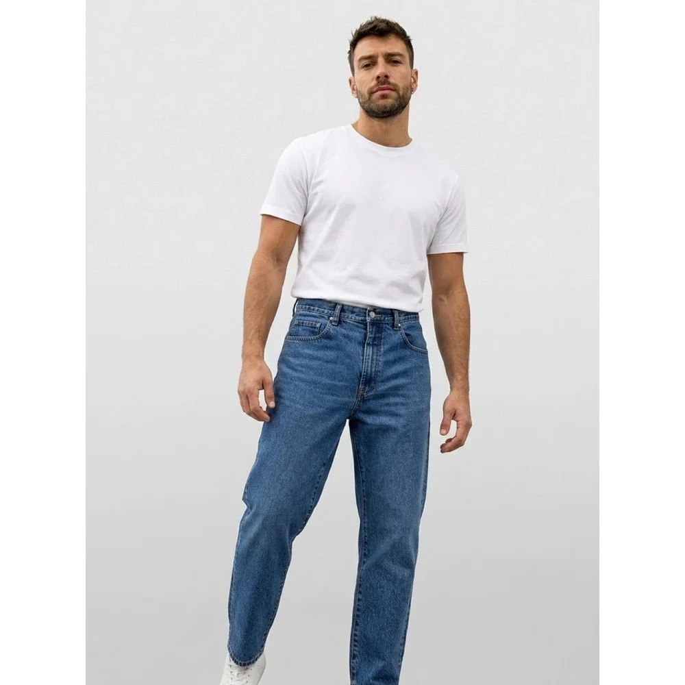 Barrel Leg Blue Jeans Vintage Pepe London Size 33 Y2K 90s Denim Pants Hip Hop